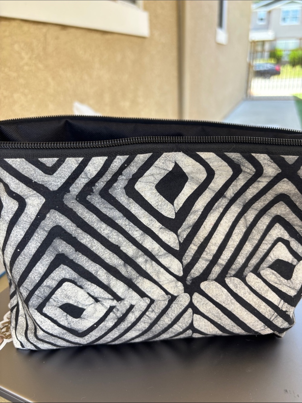 Large Handmade Batik cosmetic jewelry bag Queen Alaffia Ghana - Picture 9 of 12
